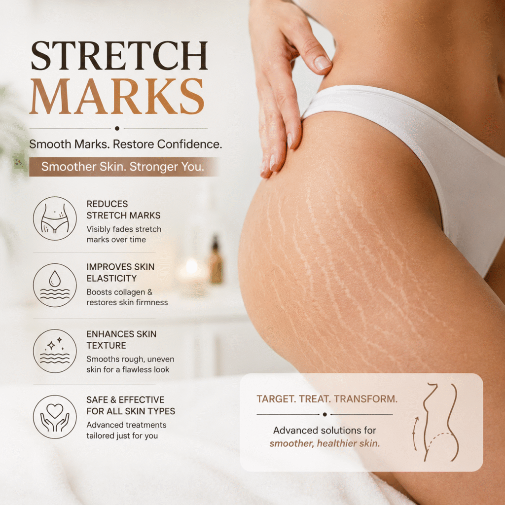 Stretch mark removal by glitz and glam's aesthetic clinic